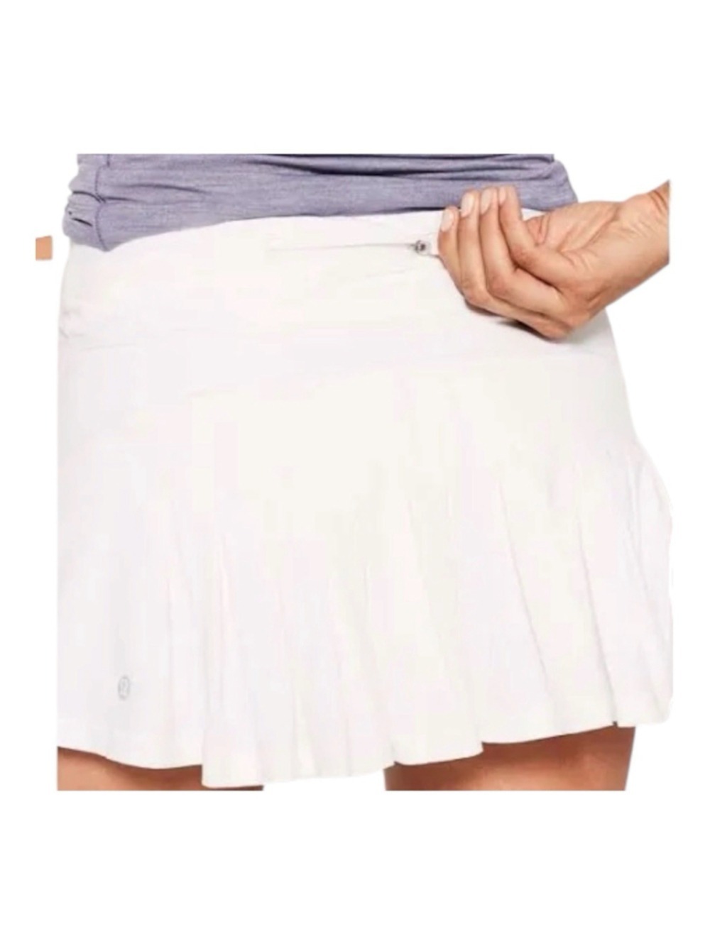 Lululemon Skirt Women 8 White Circuit Breaker Pleated Short Liner Skort Tennis - Picture 9 of 9
